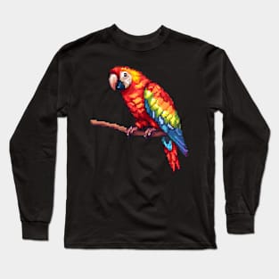 Macaw in Pixel Form Long Sleeve T-Shirt